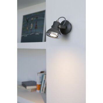 Faro Barcelona Ring Wandspot LED Grau, 1-flammig