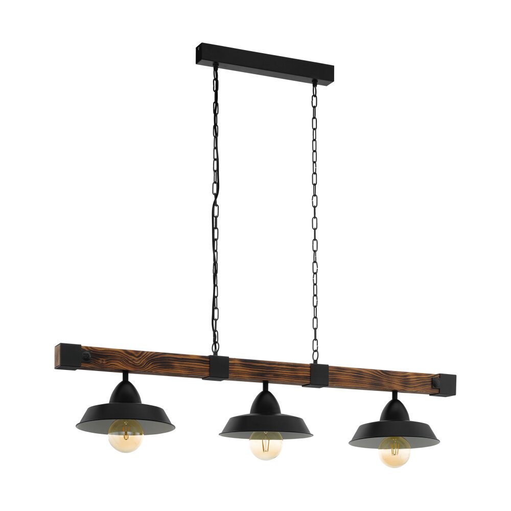Eglo OLDBURY Hängeleuchte Braun, Schwarz, 3-flammig main product photo