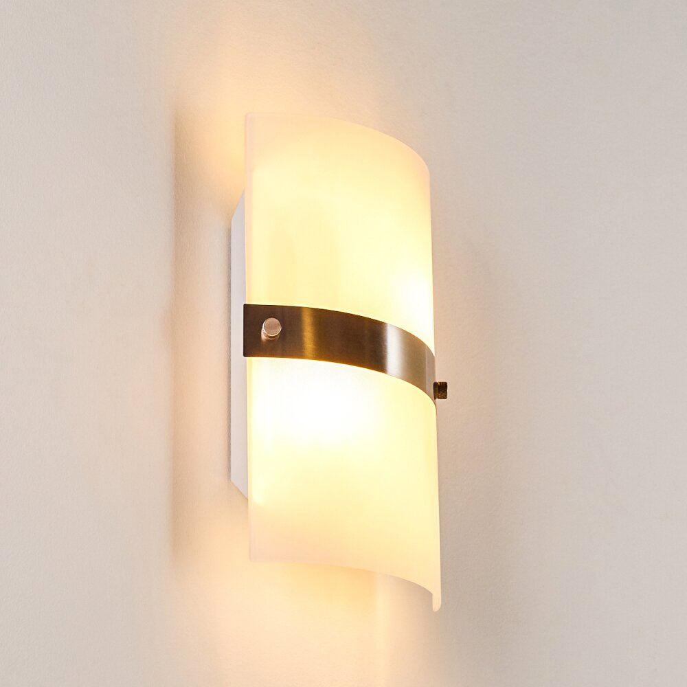 Sibo Wandleuchte Edelstahl, Weiß, 2-flammig main product photo