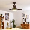 Doha Deckenventilator LED Braun, 1-flammig, Fernbedienung