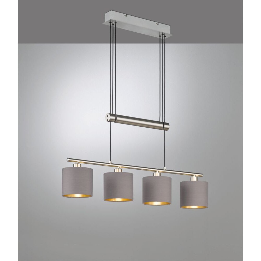 Trio Leuchten GARDA Pendelleuchte Nickel-Matt, 4-flammig main product photo