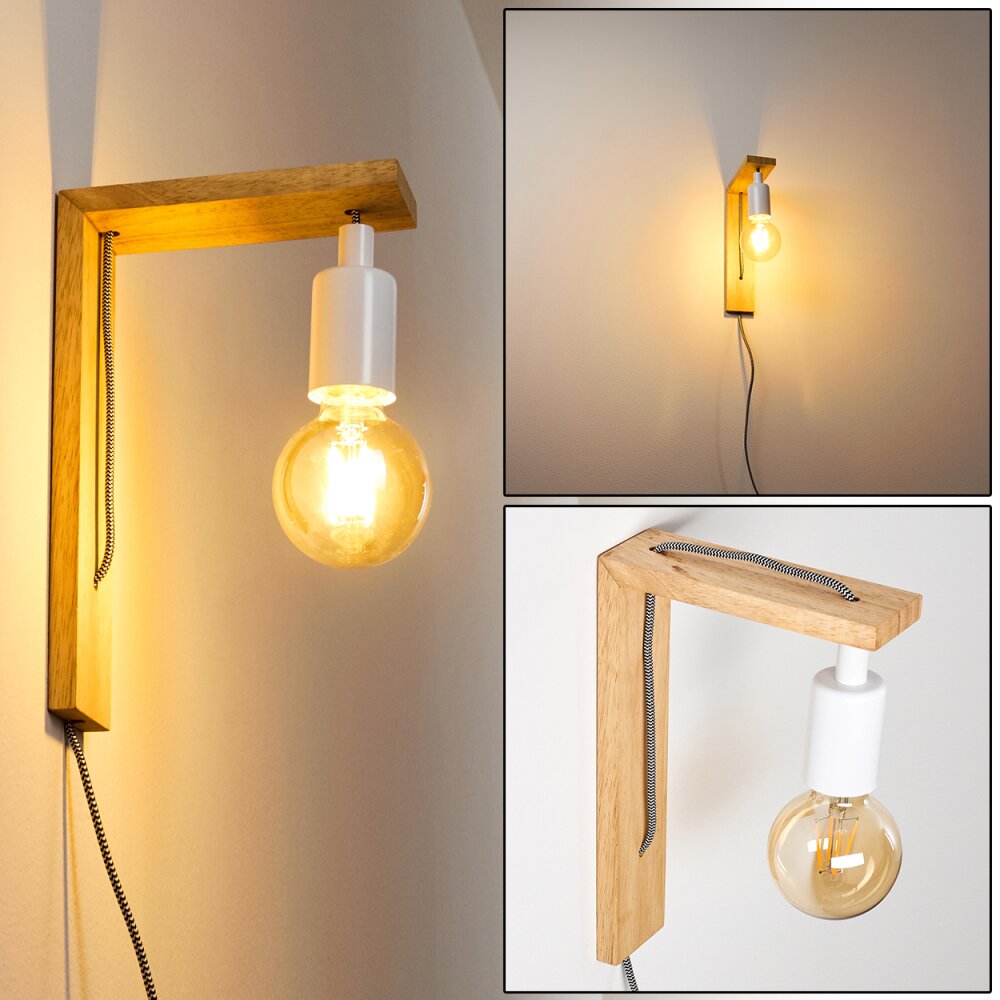 Canoe Wandleuchte Holz hell, 1-flammig main product photo