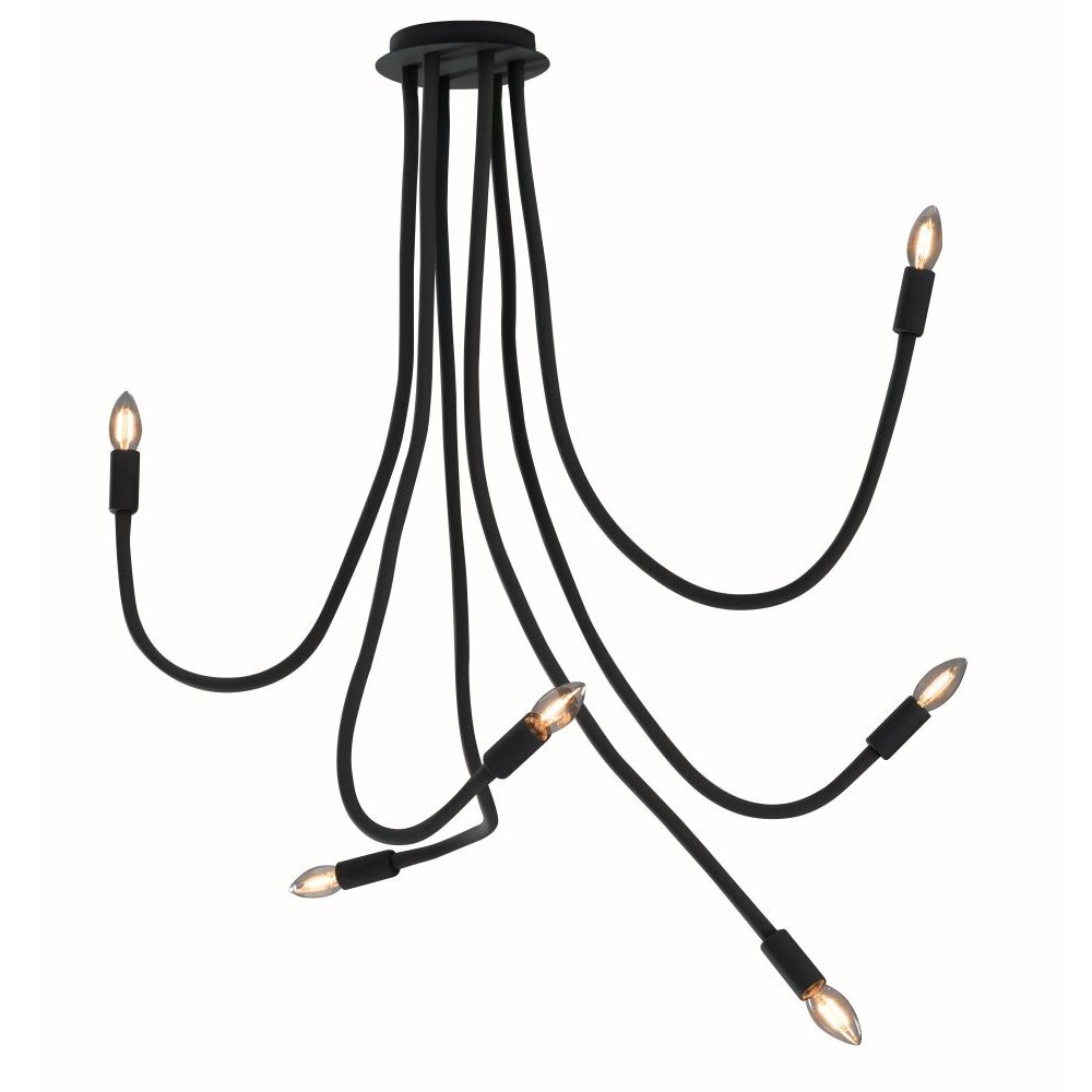 Lutec LOVER Deckenleuchte Schwarz, 6-flammig main product photo