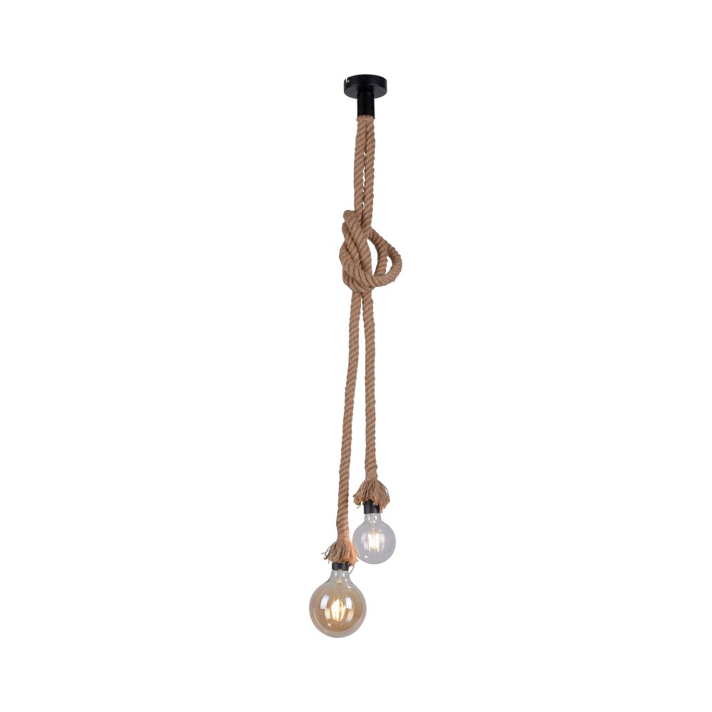 Leuchten Direkt ROPE Pendelleuchte Braun, Schwarz, 2-flammig main product photo