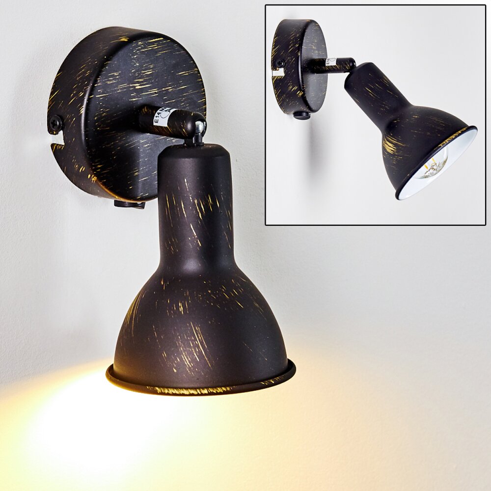 Polmak Wandspot Schwarz-Gold, 1-flammig main product photo