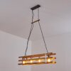 Mallard Pendelleuchte Holz hell, Silber, 4-flammig