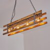 Mallard Pendelleuchte Holz hell, Silber, 4-flammig