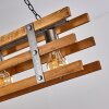 Mallard Pendelleuchte Holz hell, Silber, 4-flammig