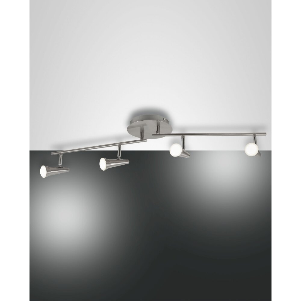 Fabas Luce Niko Deckenleuchte LED Nickel-Matt, 4-flammig main product photo