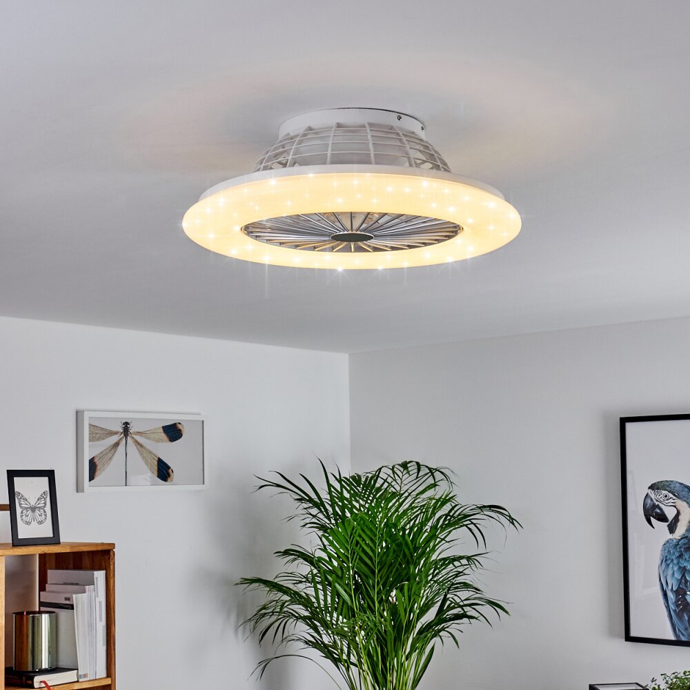 Piraeus Deckenventilator LED Titan, Weiß, 1-flammig, Fernbedienung