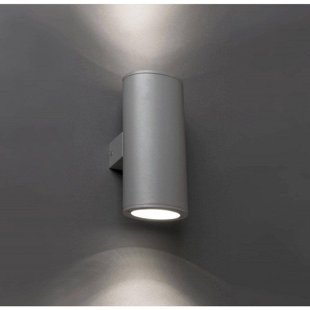 Faro Barcelona Piston Außenwandleuchte Grau, 2-flammig main product photo