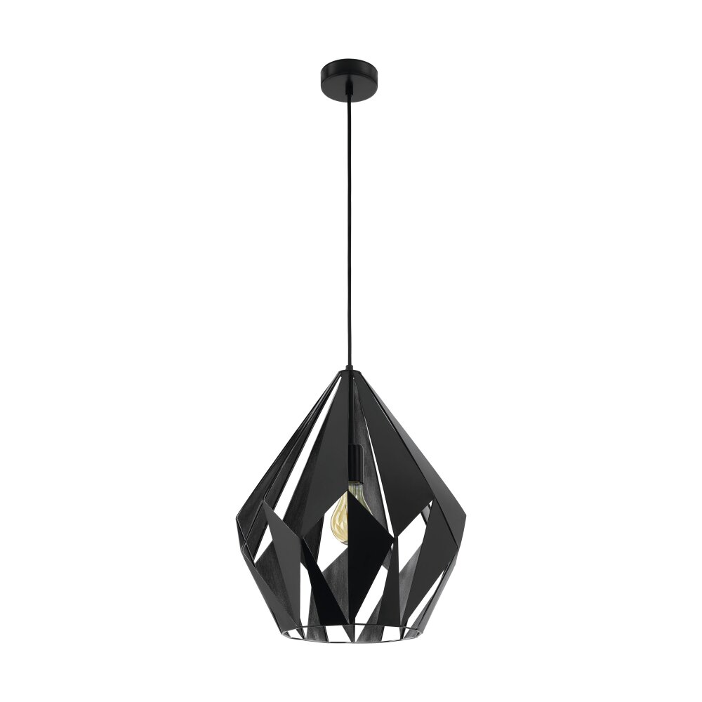 Eglo CARLTON Hängeleuchte Schwarz, Silber, 1-flammig main product photo