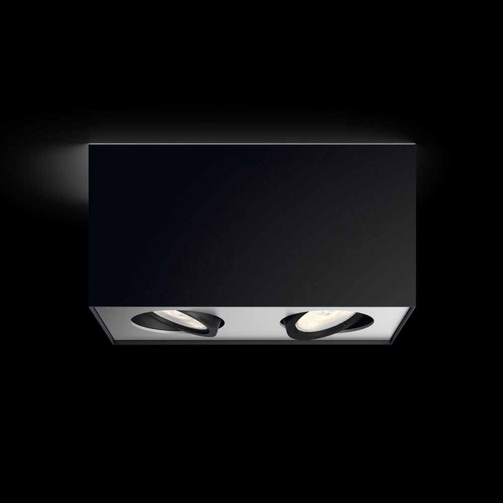Philips Box Deckenleuchte LED Schwarz, 2-flammig main product photo