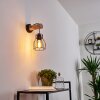 Gondo Wandleuchte Holz hell, Schwarz, 1-flammig Gondo Wandleuchte Holz hell, Schwarz, 1-flammig