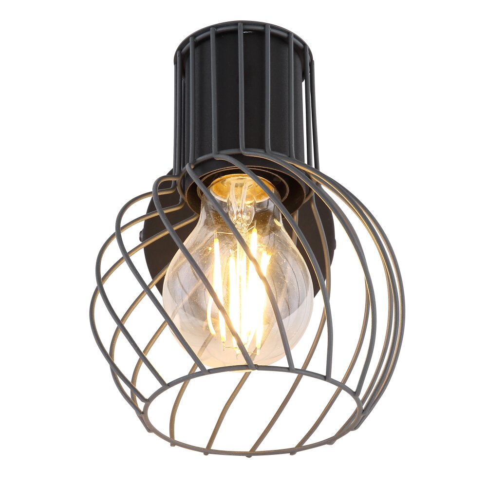 Globo BEVERONE Strahler Schwarz, 1-flammig