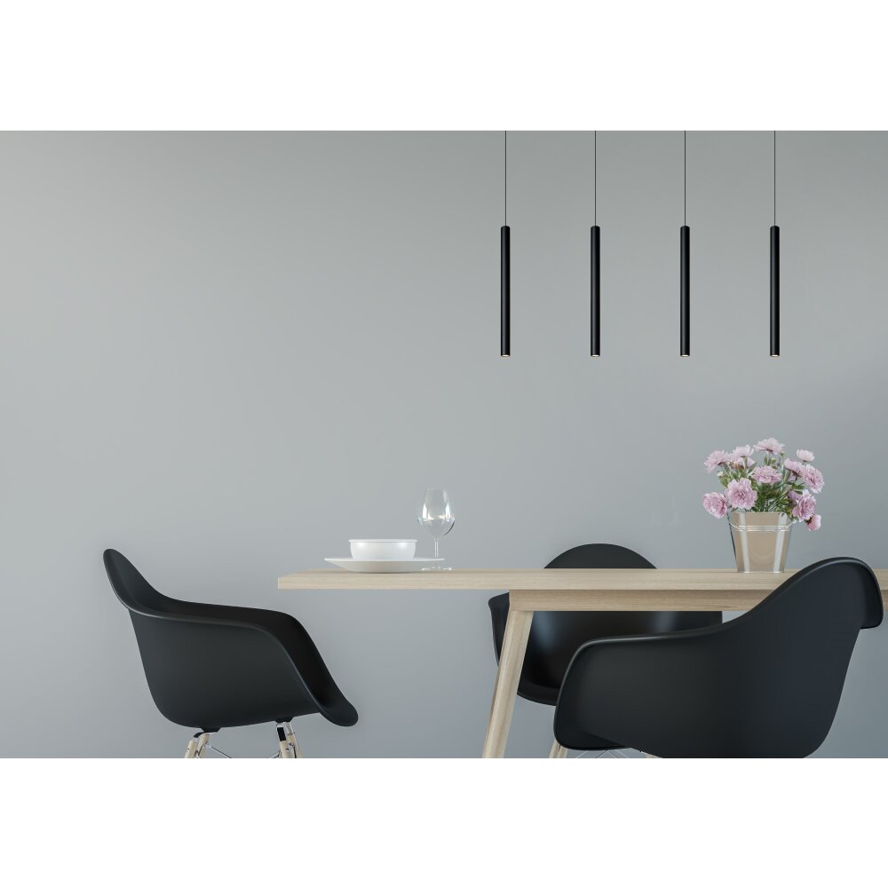Lucide LORENZ Pendelleuchte LED Schwarz, 4-flammig main product photo