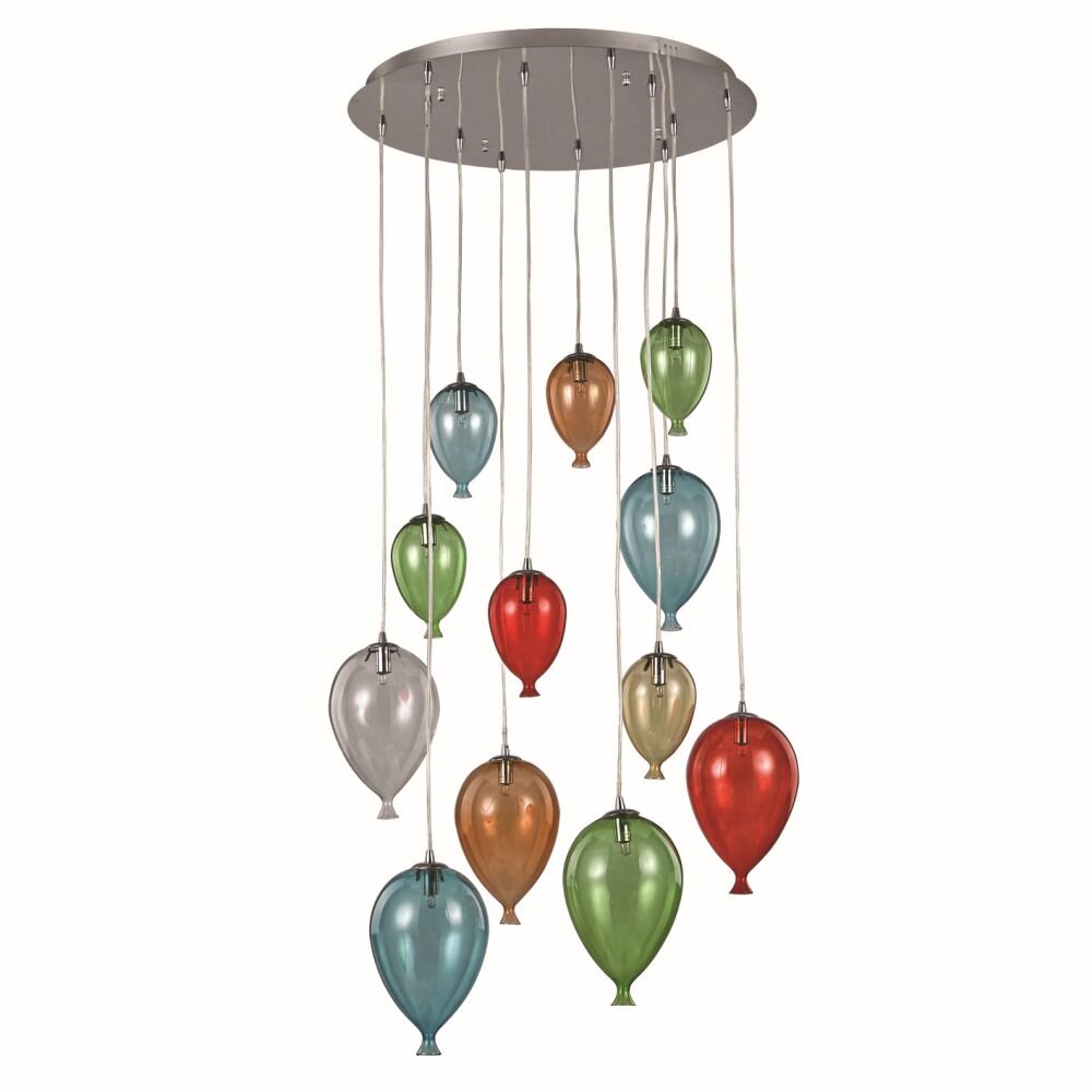 Ideal Lux CLOWN Hängeleuchte Chrom, 12-flammig main product photo