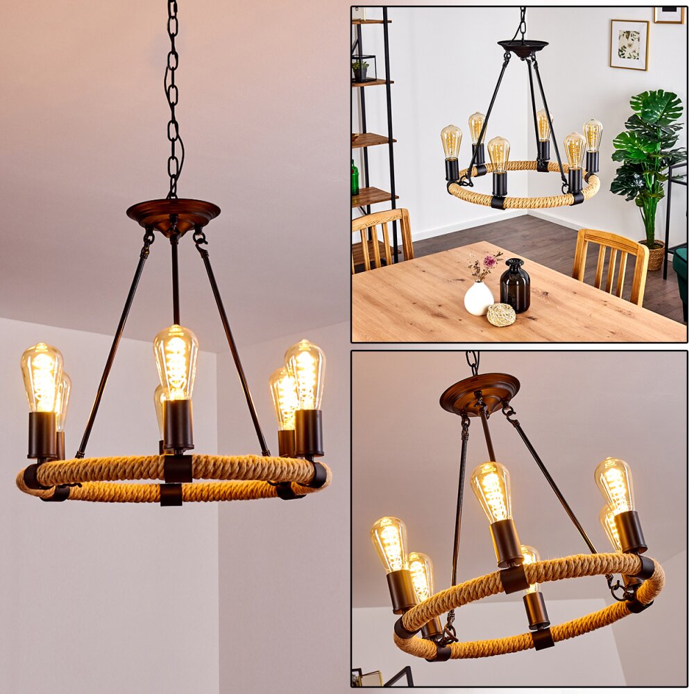 Riekje Hängeleuchte Braun, Schwarz, 6-flammig main product photo