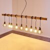 Barbengo Pendelleuchte Holz hell, Schwarz, 9-flammig