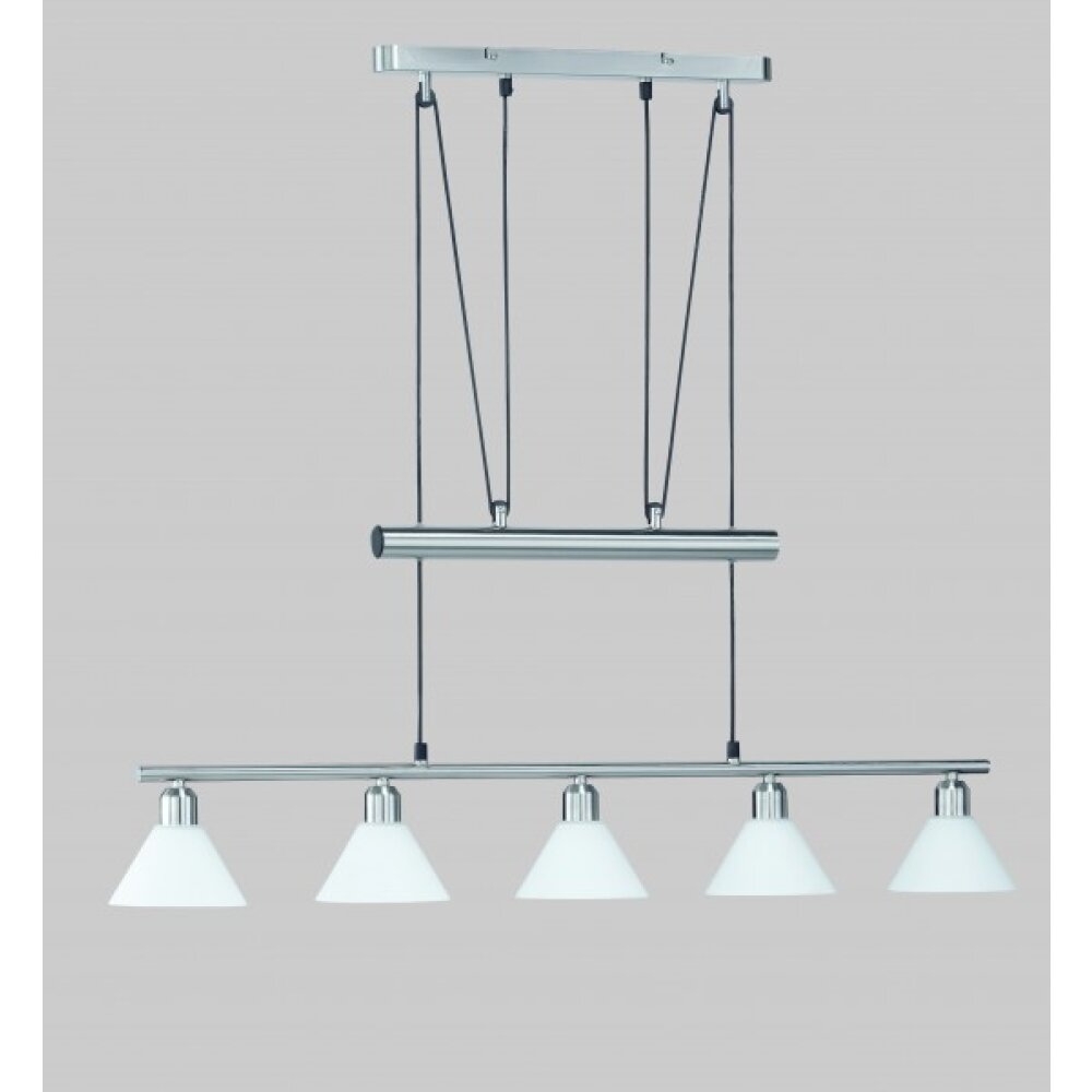 Trio Leuchten STAMINA Pendelleuchte Edelstahl, Nickel-Matt, 5-flammig main product photo