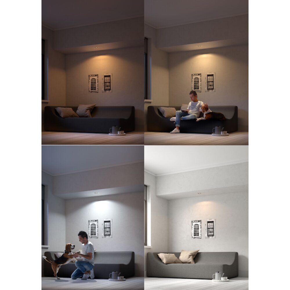 Philips Hue Ambiance White Milliskin Einbauspot Basis-Set Weiß, 1-flammig, Fernbedienung
