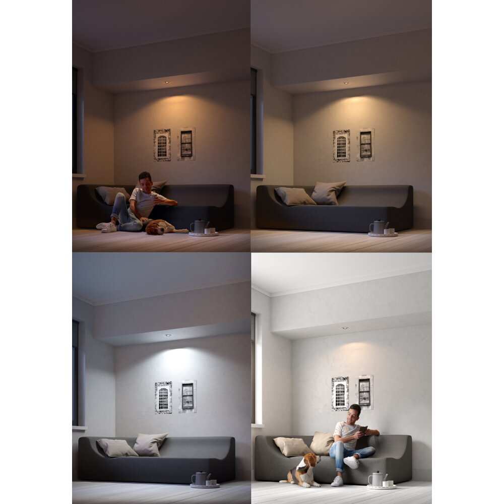 Philips Hue Ambiance White Milliskin Einbauspot Basis-Set Weiß, 1-flammig, Fernbedienung