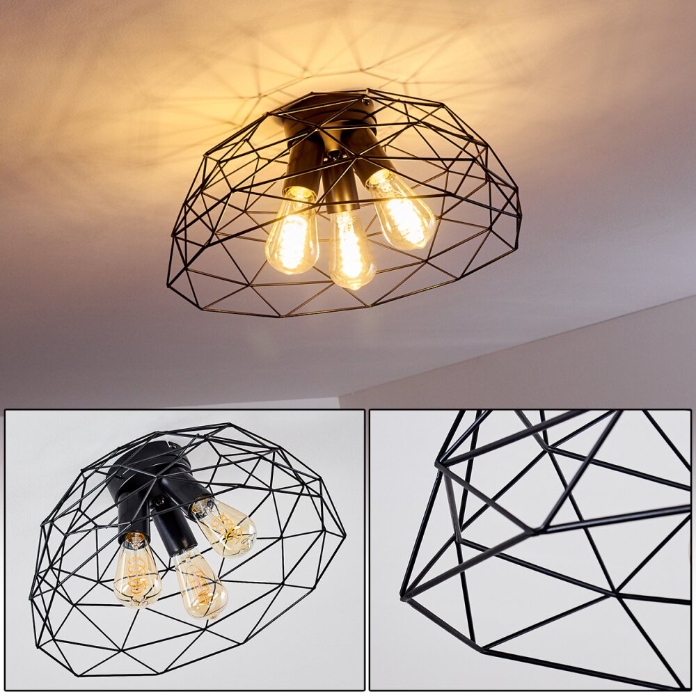 Hajom Deckenleuchte Schwarz, 3-flammig main product photo