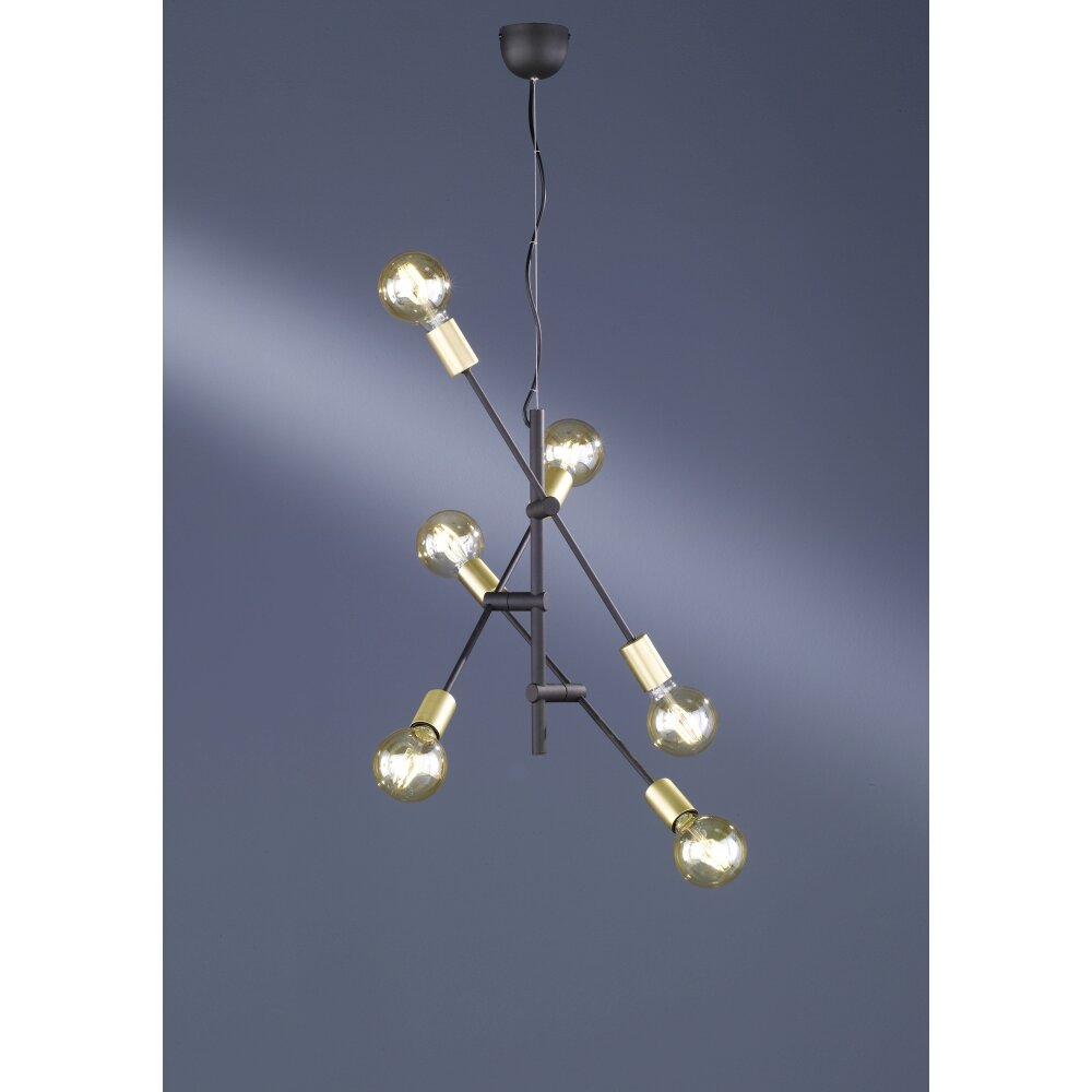 Trio Leuchten CROSS Hängeleuchte Schwarz, 6-flammig main product photo