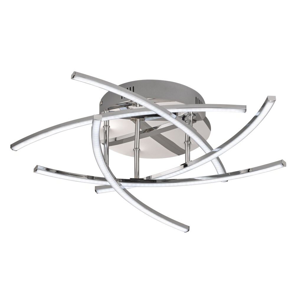 Fischer & Honsel Cross Deckenleuchte LED Chrom, 5-flammig, Fernbedienung, Farbwechsler main product photo