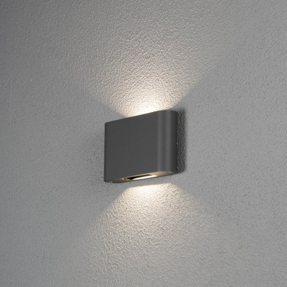 Konstsmide Leuchten Chieri Außenwandleuchte LED Schwarz, 2-flammig main product photo