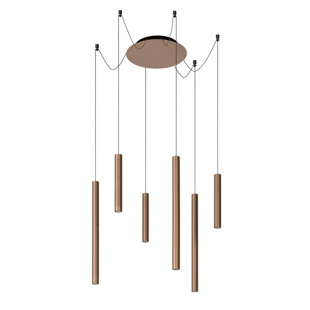 Lucide LORENZ Pendelleuchte LED Rostfarben, 6-flammig