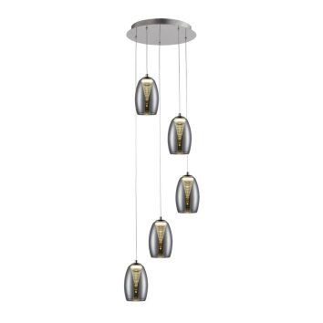 Brilliant Metropolis Pendelleuchte LED Chrom, 5-flammig