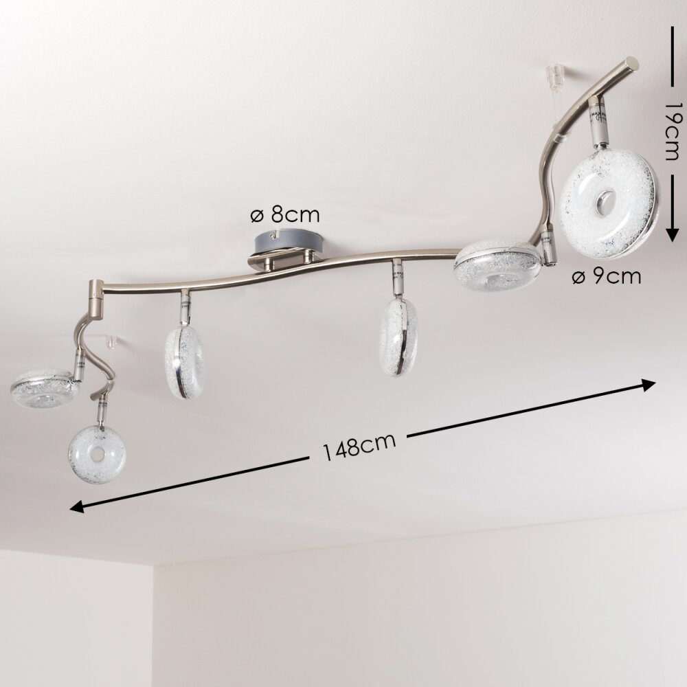 Donot Deckenleuchte LED Nickel-Matt, 6-flammig