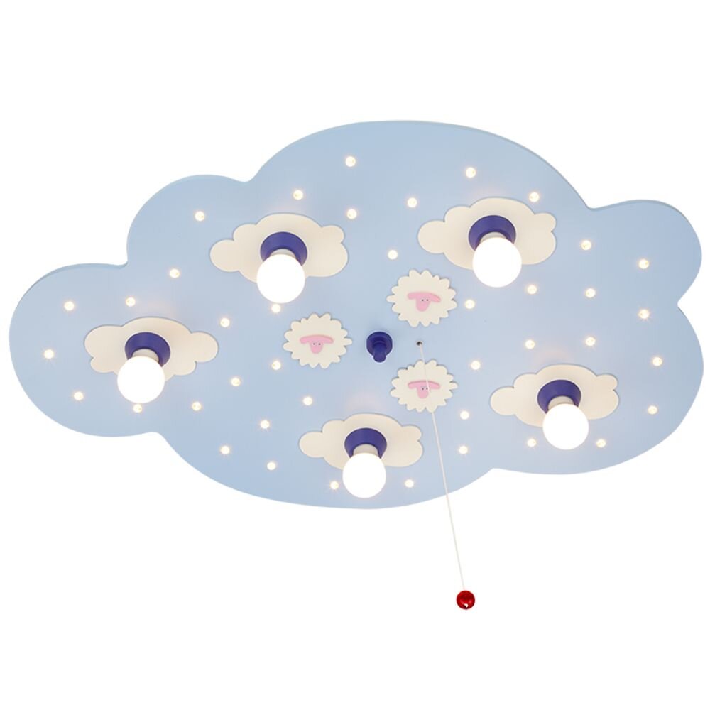 Elobra SCHÄFCHENWOLKE Deckenleuchte Blau, 5-flammig main product photo