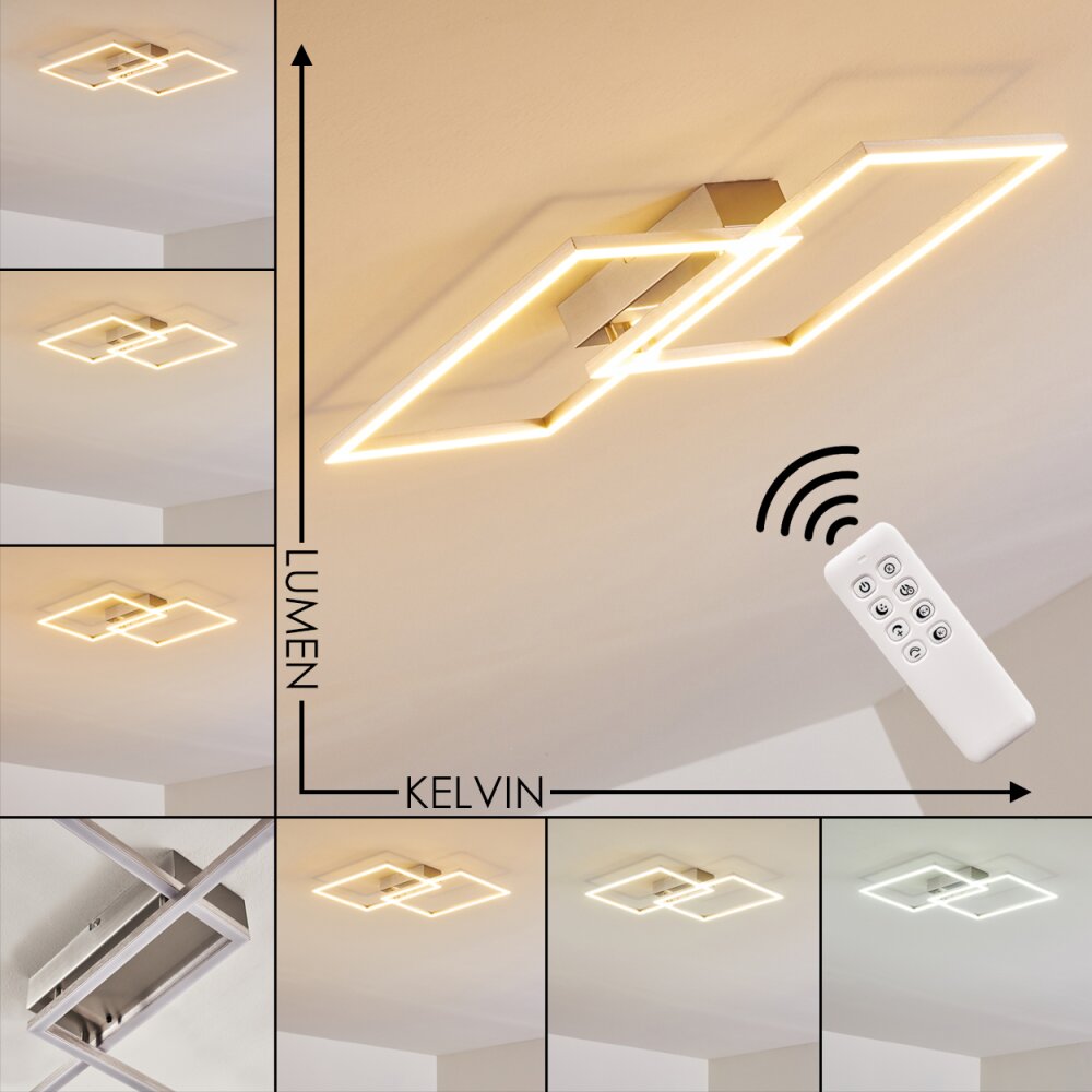 Colombero Deckenleuchte LED Silber, 2-flammig, Fernbedienung main product photo