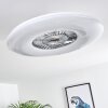 Petrovac Deckenventilator LED Chrom, Weiß, 1-flammig, Fernbedienung