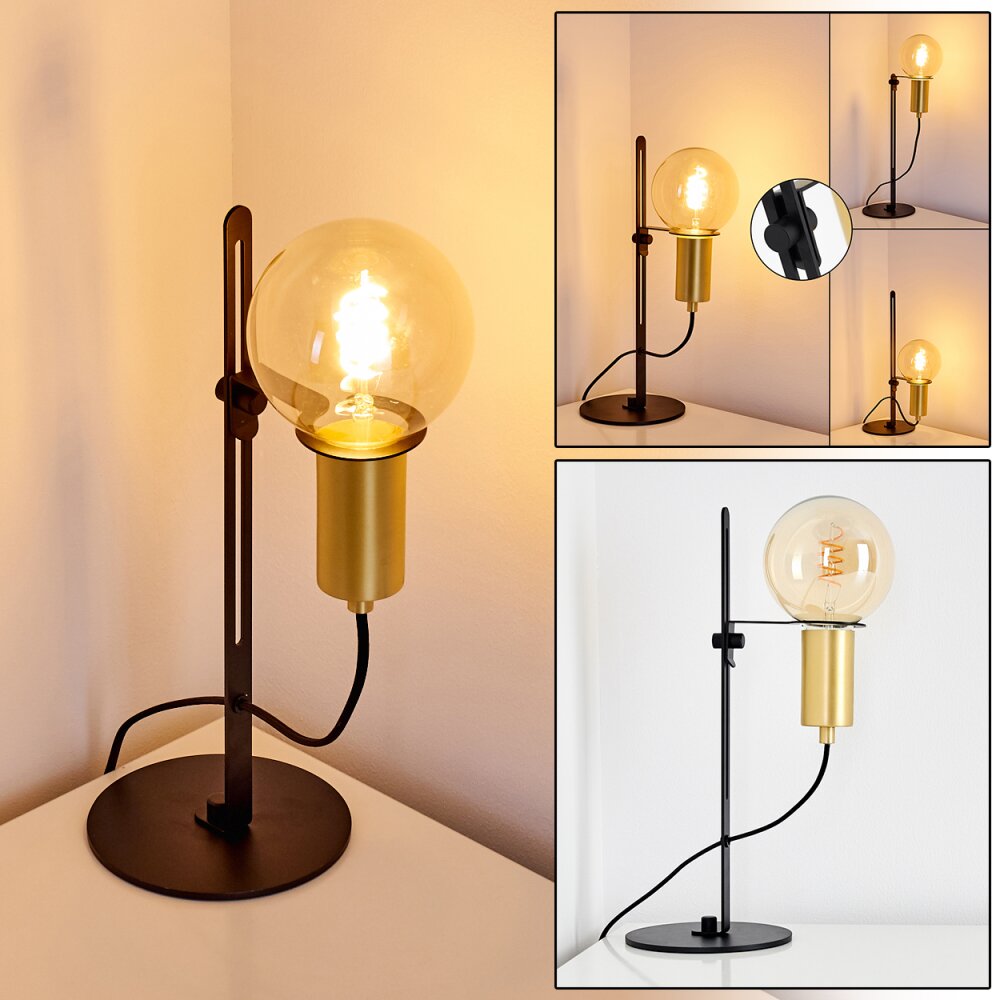 Kirehito Tischleuchte Gold, Messing, Schwarz, 1-flammig main product photo