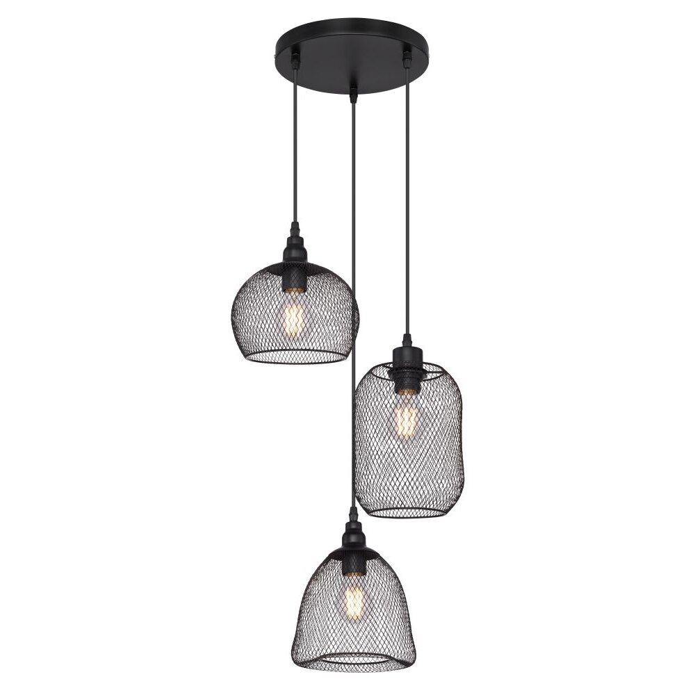 Globo ANYA Hängeleuchte Schwarz, 3-flammig main product photo