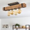 Montgomery Deckenleuchte Holz dunkel, Schwarz, 4-flammig