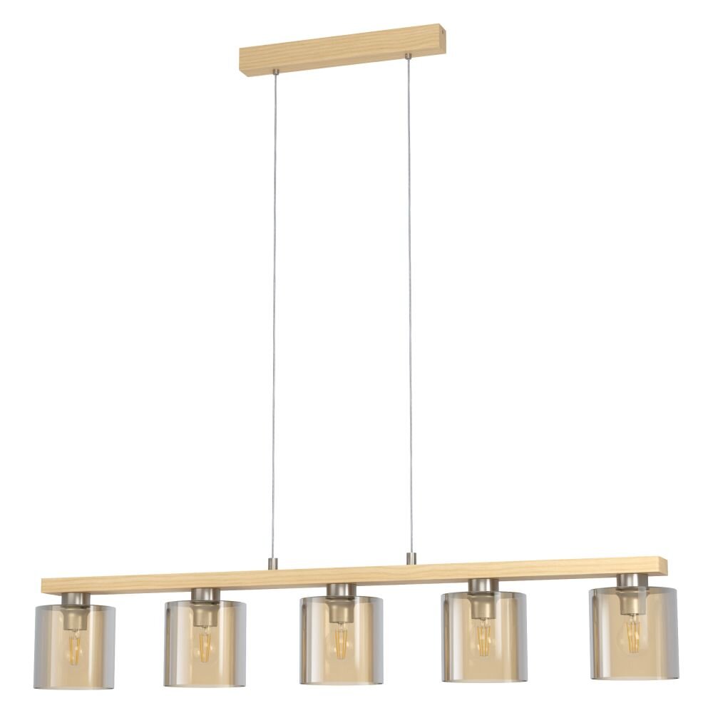 EGLO CASTRALVO Hängeleuchte Braun, Nickel-Matt, 5-flammig main product photo
