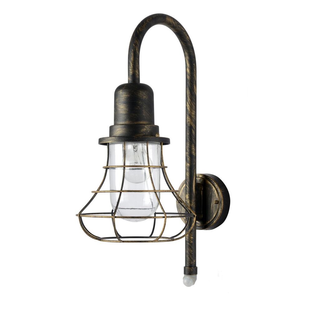 Lutec BIRD Wandleuchte Braun, Gold, 1-flammig, Bewegungsmelder main product photo