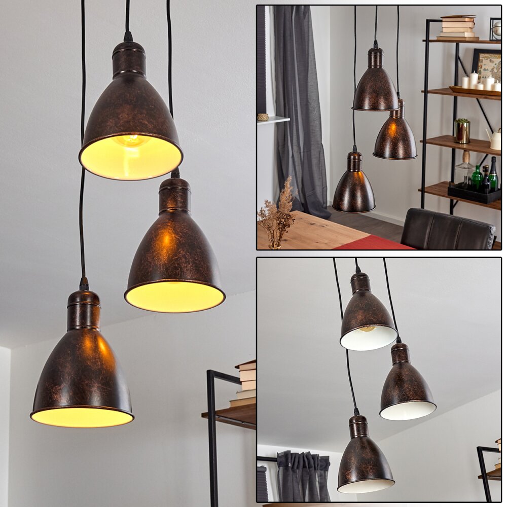 Timola Hängeleuchte Rostfarben, Schwarz, 3-flammig main product photo