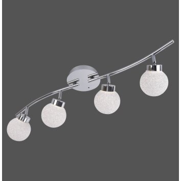 Leuchten Direkt MIKO Deckenleuchte LED Chrom, 4-flammig, Fernbedienung, Farbwechsler Leuchten Direkt MIKO Deckenleuchte LED Chrom, 4-flammig, Fernbedienung, Farbwechsler