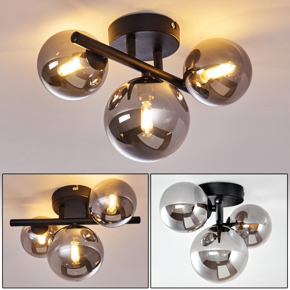 Chariton Deckenleuchte Schwarz, 3-flammig main product photo