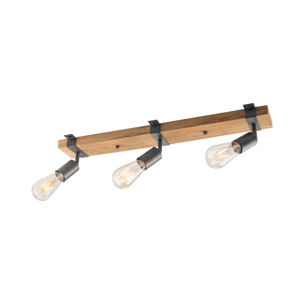 Leuchten Direkt SLAT Deckenleuchte Braun, Holz dunkel, 3-flammig main product photo