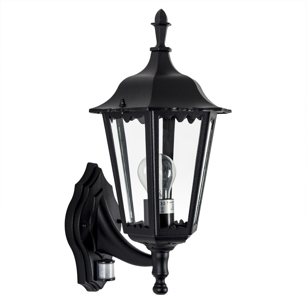 KS Verlichting Ancona Wandleuchte Schwarz, 1-flammig, Bewegungsmelder main product photo