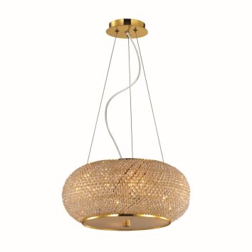 Ideal Lux PASHA  Hängeleuchte Gold, Kristalloptik, 6-flammig