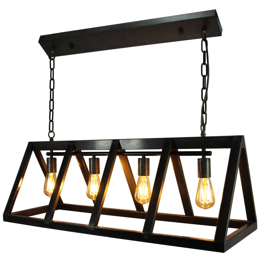 Brilliant Matrix Pendelleuchte Edelstahl, Schwarz, 4-flammig main product photo