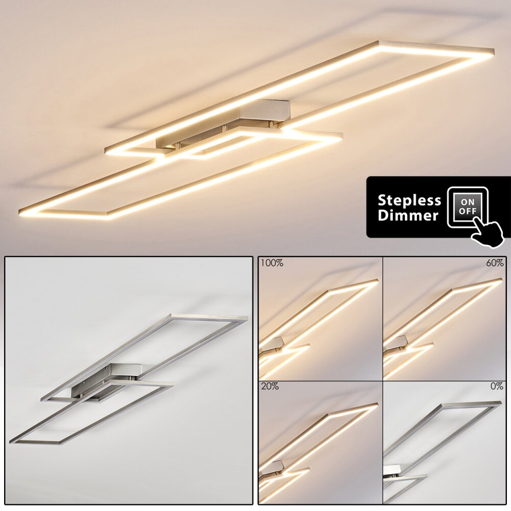 Veyrier Deckenleuchte LED Stahl gebürstet, 2-flammig main product photo