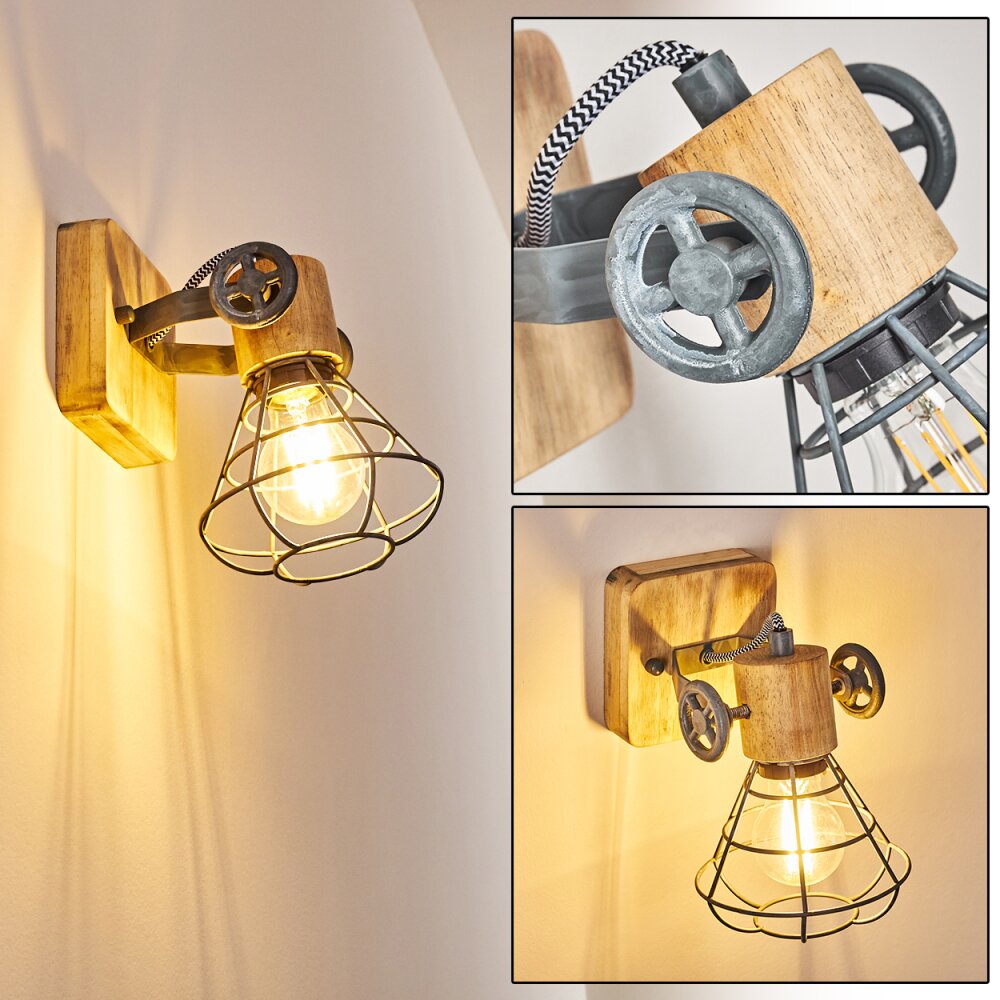 Nifun Wandleuchte Braun, Grau, 1-flammig main product photo